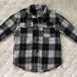 Plaid Kids Shirt - Black and White